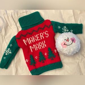 Makers Mark bottle sweater and indoor snow ball. 4 sets available w/ deal combo.